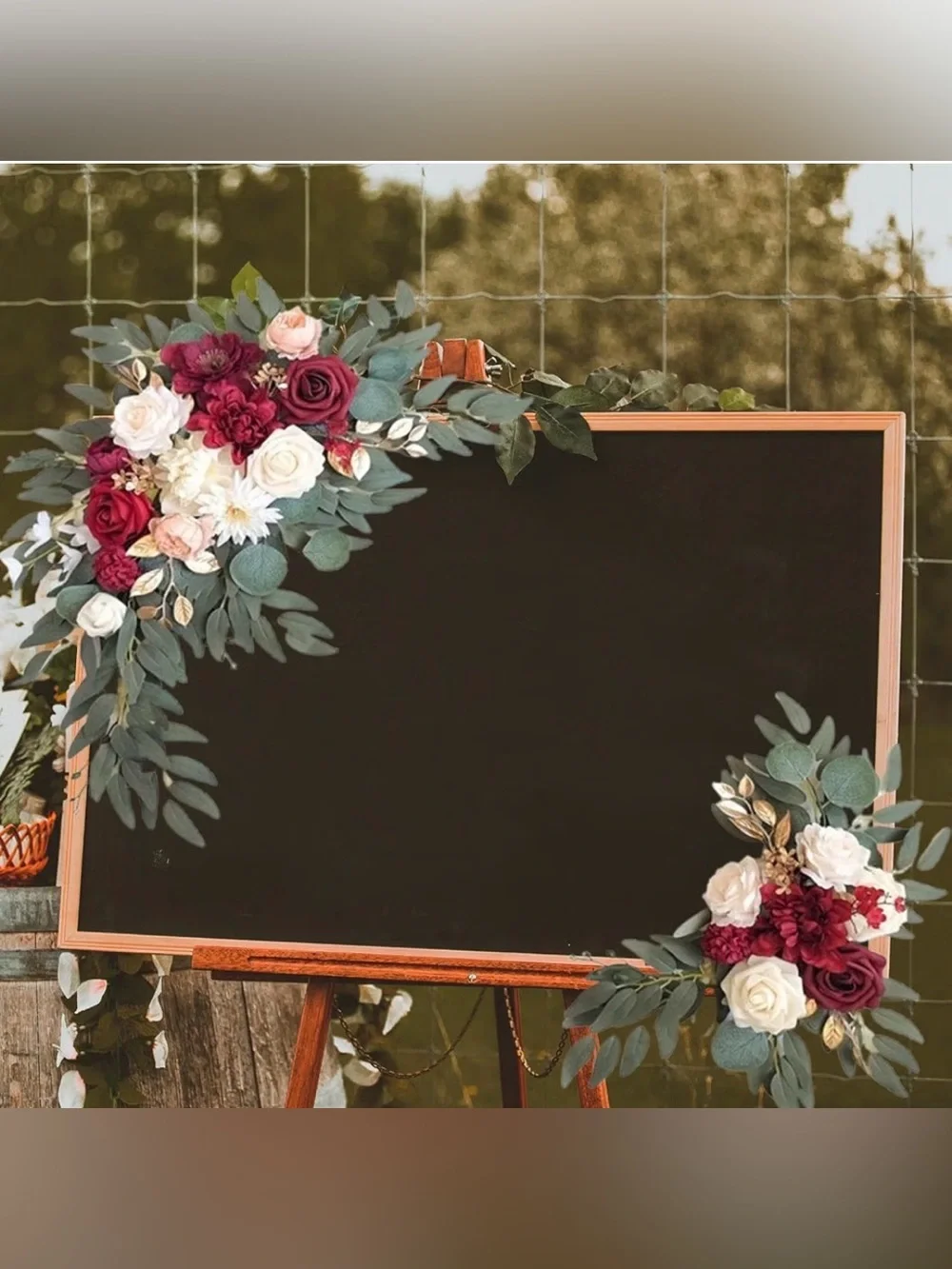 Elegant Wedding Sign Flower Swags - Set of 2